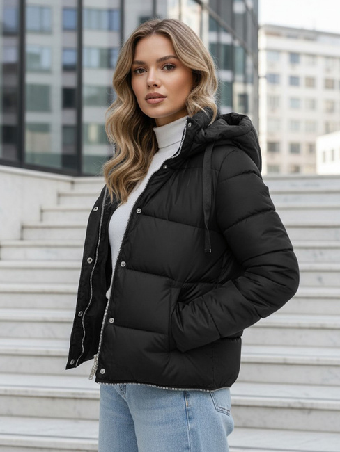Kurtka damska zimowa długa czarna Dstreet TY5151