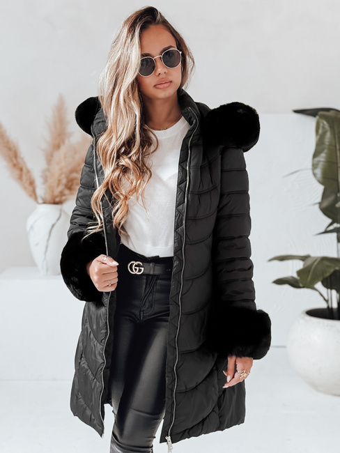 Kurtka zimowa damska pikowana MOON czarna Dstreet TY4051