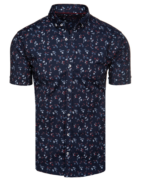 Koszula męska z krótkim rękawem granatowa Dstreet KX1043