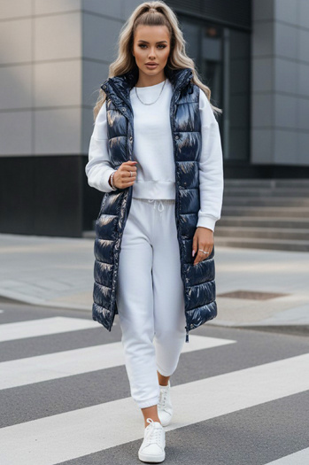 Kamizelka pikowana damska GANTINI niebieska Dstreet TY3743