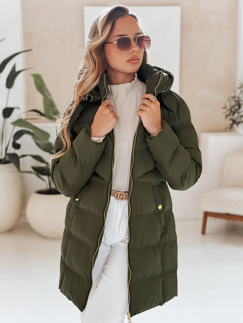 Kurtka damska zimowa z kapturem GABRIELLE zielona Dstreet TY4364