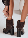 Botki damskie na obcasie brązowe Dstreet ZY1315