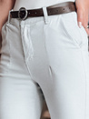 Spodnie damskie slim fit z paskiem TAIRONIK jasnoszare Dstreet UY2538