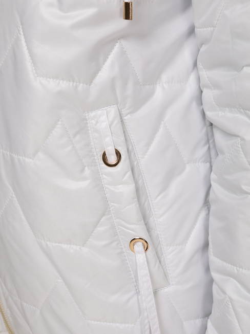 Kurtka damska pikowana z kapturem biała Dstreet TY5545