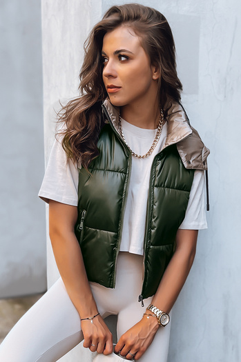 Kamizelka damska pikowana OSHE zielona Dstreet TY3704