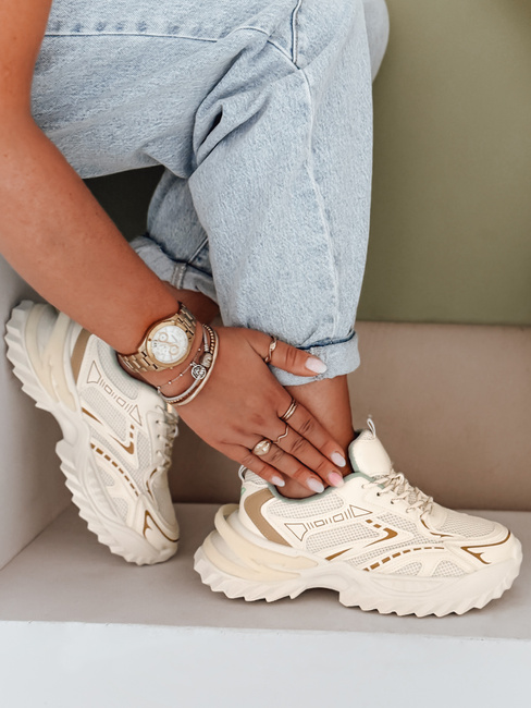 Sportowe sneakersy damskie beżowe Dstreet ZY1008