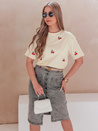 T-shirt damski w wiśnie FRUTTIKA żółty Dstreet RY2893_1