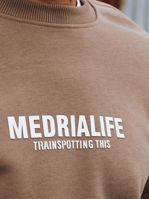 Bluza męska z nadrukiem kamelowa Dstreet BX5926