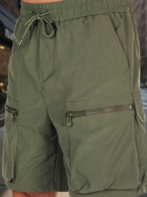 Spodenki męskie materiałowe bojówki zielone Dstreet SX2508