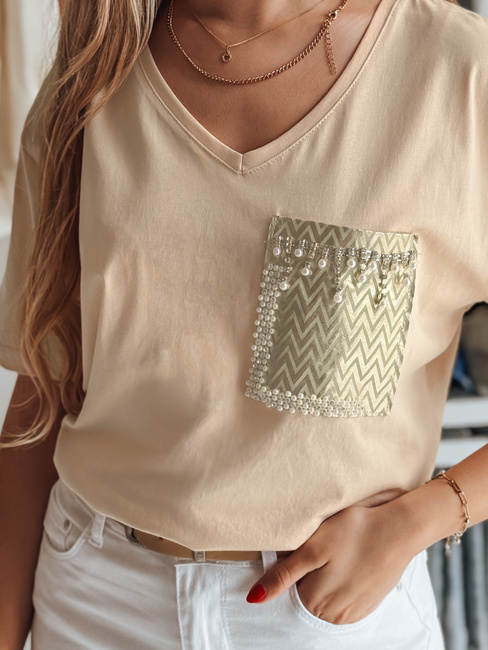 T-shirt damski TASTI brzoskwiniowy Dstreet RY2599