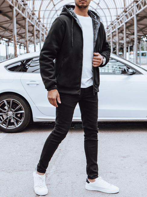 Rozpinana bluza męska ocieplana czarna Dstreet BX5597