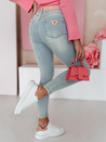 Spodnie damskie jeansowe skinny z paskiem SLIMIVI niebieskie Dstreet UY2423