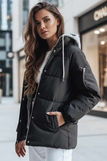 Kurtka zimowa damska pikowana SPACE czarna Dstreet TY4070