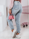 Spodnie damskie jeansowe mom fit z paskiem LOVENOVA Dstreet UY2360