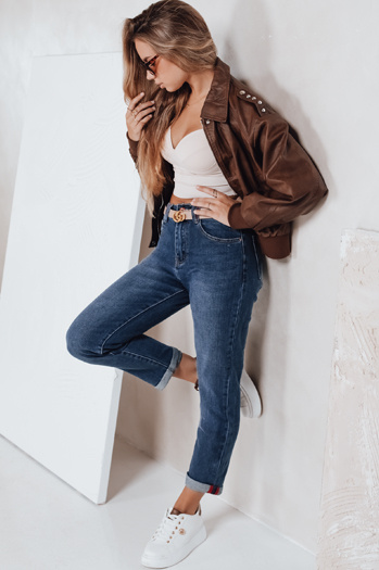 Jeansy damskie mom fit niebieskie Dstreet UY2773