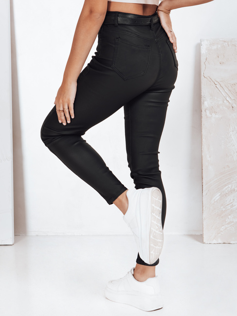 Jeansy damskie woskowane czarne Dstreet UY2761