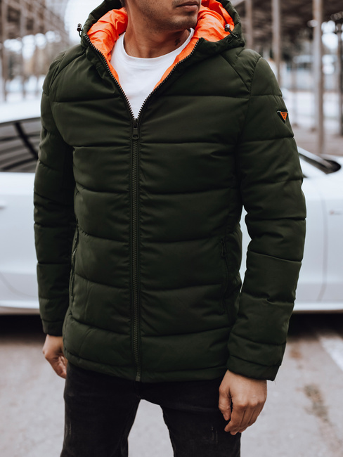 Kurtka męska zimowa pikowana z kapturem zielona Dstreet TX4893