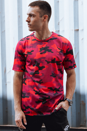 Koszulka męska czerwona moro Dstreet RX5591