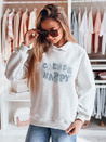 Bluza damska oversize z nadrukiem HAPIRES szara Dstreet BY1485