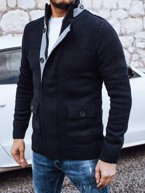 Sweter męski rozpinany granatowy Dstreet WX2343