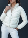 Kurtka przejściowa damska pikowana ze stójką SALECA ecru Dstreet TY4401