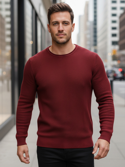 Sweter męski bordowy WX2295