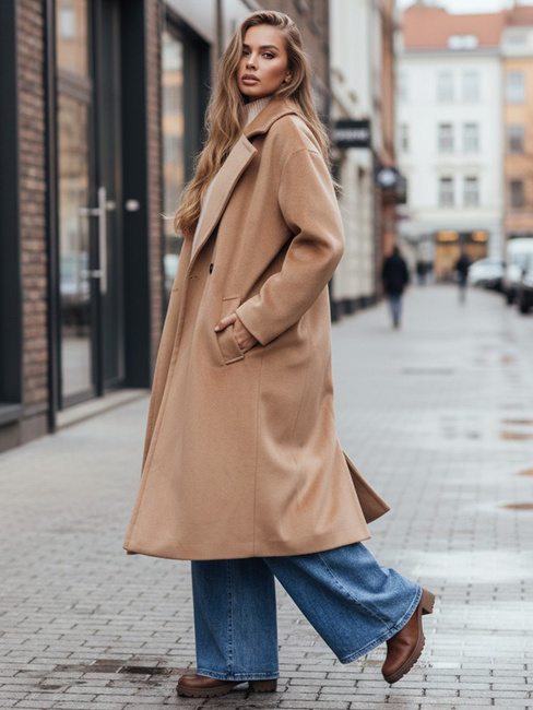 Płaszcz damski przejściowy oversize brązowy Dstreet NY0767z