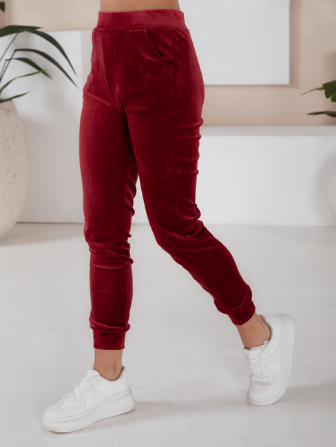 Welurowy komplet damski VIP PRIVATE bordowy Dstreet AY0869