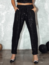 Spodnie damskie one size SPARKZON z cekinami czarne Dstreet UY2257
