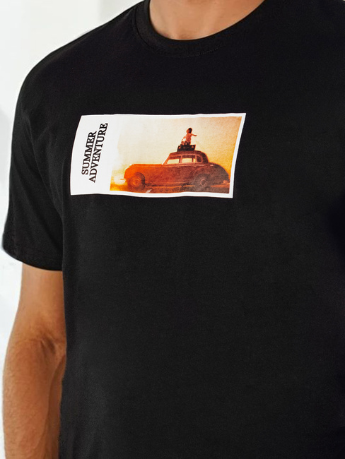 Koszulka męska z nadrukiem czarna Dstreet RX5485