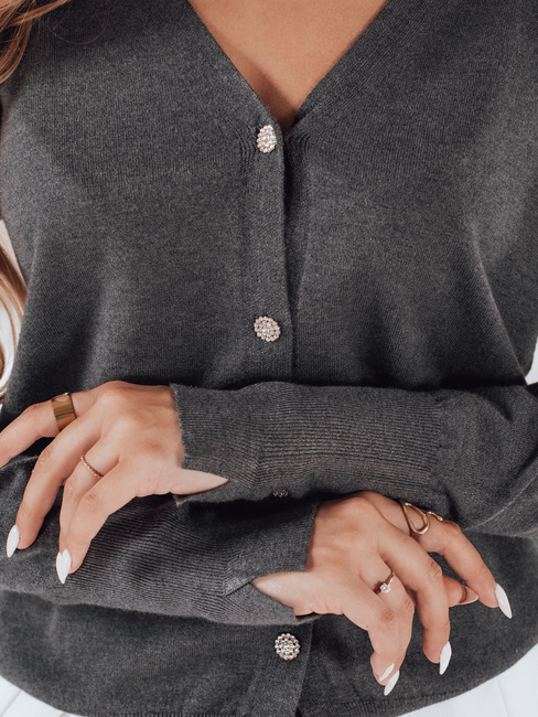 Damski kardigan CHICGLOW ciemnoszary Dstreet MY2498