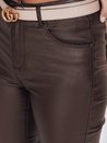 Spodnie rurki z ekoskóry brązowe Dstreet UY2758