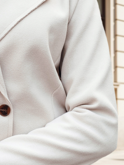 Płaszcz damski oversize LINNORE długi beżowy Dstreet NY0706