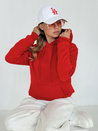 Bluza damska BASIC z kapturem czerwona BY0175