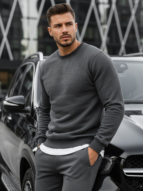 Bluza męska bez kaptura antracytowa BX2405