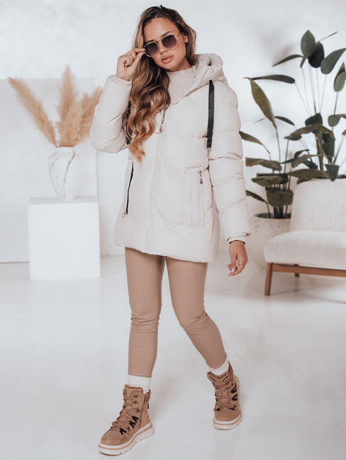 Kurtka zimowa damska SALVONA jasnobeżowa pikowana Dstreet TY5004