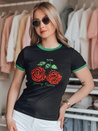 T-shirt damski z cekinami ROSAWIS czarny Dstreet RY2846