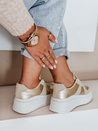 Sneakersy damskie na platformie MODNIKKI złote Dstreet ZY1004