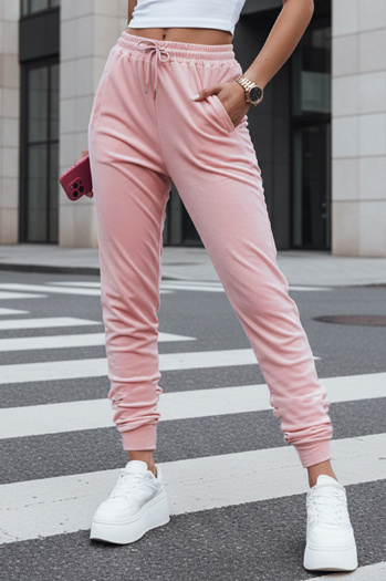 Spodnie damskie dresowe welurowe różowe Dstreet UY2837