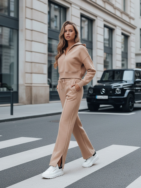 Komplet dresowy damski MARINO beżowy Dstreet AY0975