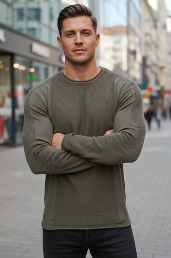 Sweter męski khaki WX2310z