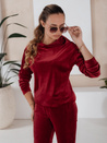 Bordowy damski komplet welurowy SO COMFY Dstreet AY0887