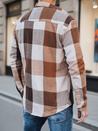 Koszula męska flanelowa w kratę kamelowa Dstreet DX2674