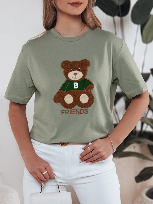 T-shirt damski BAREN ciemnozielony Dstreet RY2539