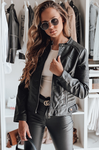 Kurtka skórzana damska ramoneska ROCKMISS czarna Dstreet TY4965