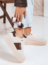 Sneakersy damskie na platformie beżowe Dstreet ZY1057