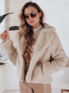 Płaszcz damski futerkowy GLAMFLUFFY krótki beżowy Dstreet TY4984