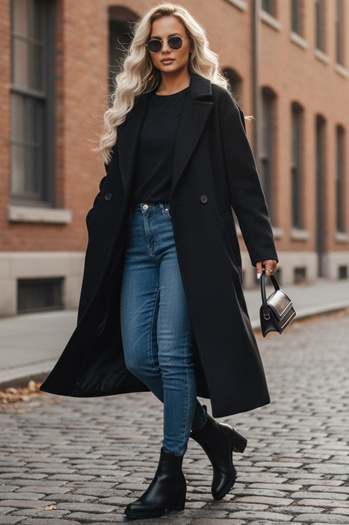 Płaszcz damski przejściowy oversize czarny Dstreet NY0764z