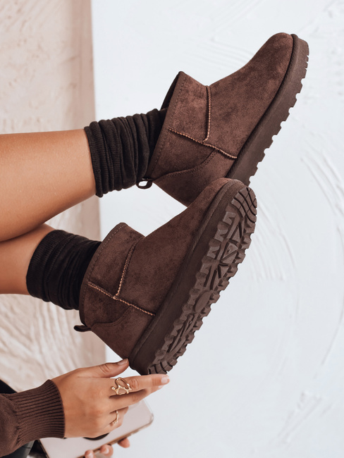 Śniegowce damskie zamszowe brązowe Dstreet ZY1041