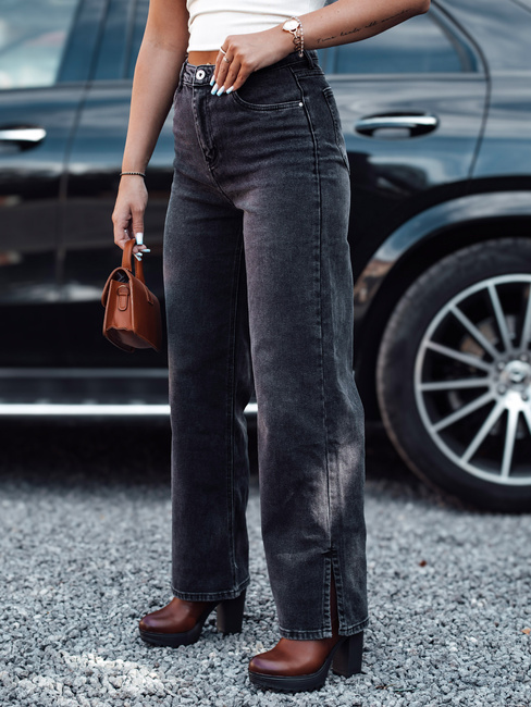 Spodnie damskie JEANDII jeansowe baggy z przetarciami czarne Dstreet UY2209